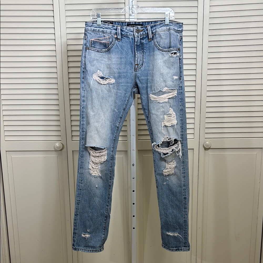 Cult of Individuality Rocker Slim Distressed Selvedge Jeans 32 x 33